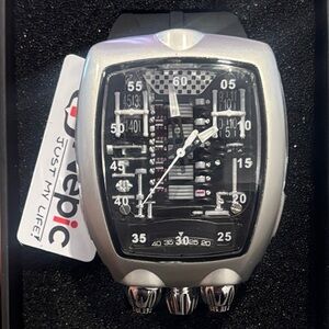 Sleek Silver and Black Men's Watch